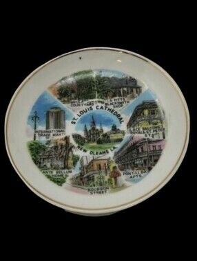 VINTAGE MINI COLLECTORS PLATE ST. LOUIS CATHEDRAL NEW OLEANS LA.  KENMAR…